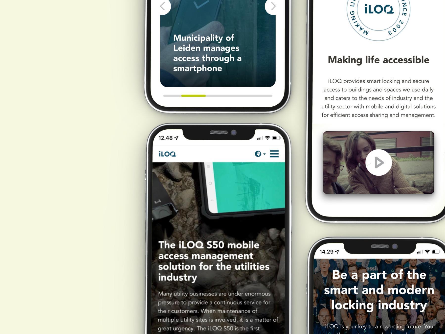 iLOQ design on mobile