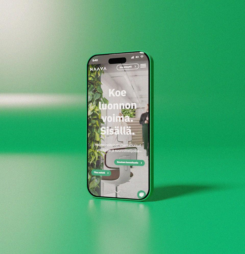 Naavan verkkosivusto mobiiliruudulla - MEOM verkkosivusto-referenssi