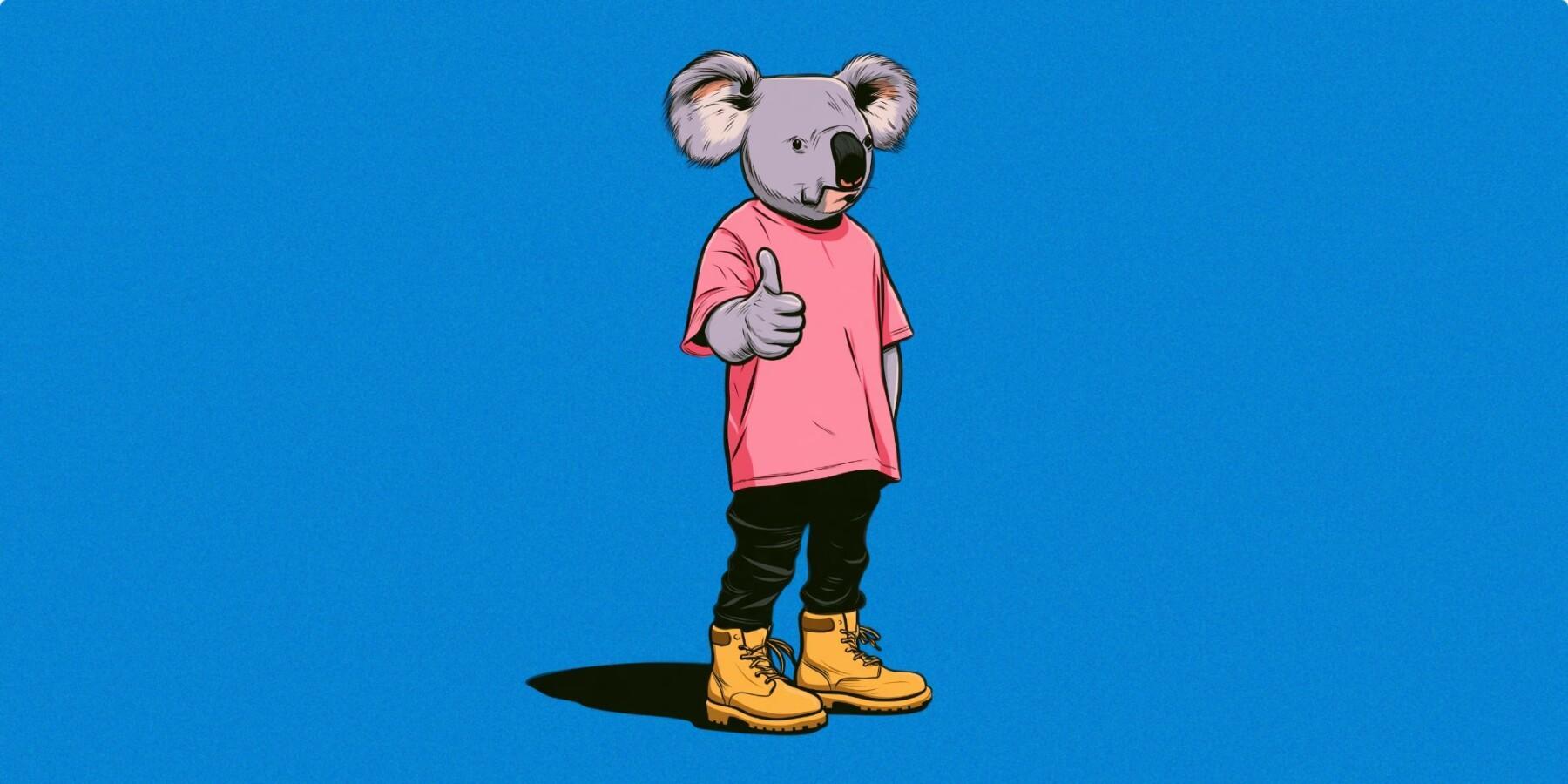 Koala antaa peukkua