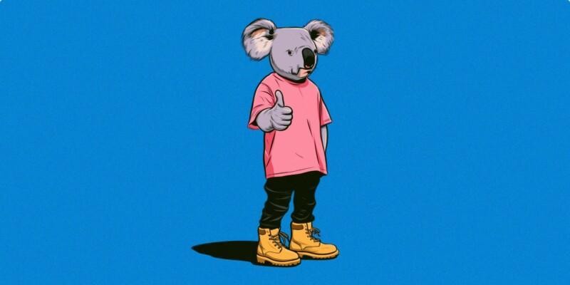 Koala antaa peukkua